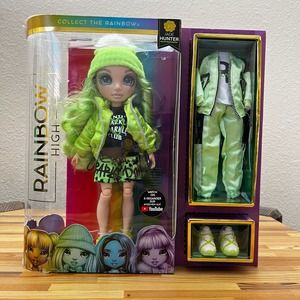 Rainbow High Jade Hunter Green Fashion Doll 2 Outfits Series 1 Anti Sparkle